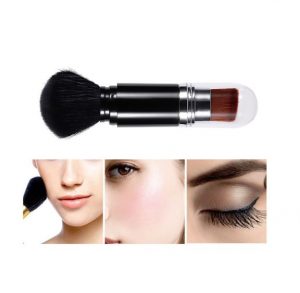 Dual End Makeup Brushes, Powder Foundation Blush & Eye Shadows Retractable Multifunction Cosmetic Brush