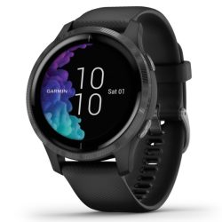 Garmin 010-02173-11 Venu GPS Smartwatch (Slate Stainless Steel Bezel with Black Case and Silicone Band)