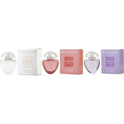 3 PIECE WOMENS MINI VARIETY WITH OMNIA CRYSTALLINE & OMNIA AMETHYSTE & OMNIA CORAL AND  ALL ARE EDT SPRAYS 0.5 OZ - BVLGARI OMNIA VARIETY by Bvlgari