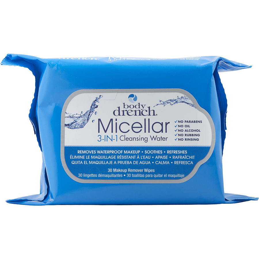 3-In-1 Cleansing Water Makeup Removing Wipes --30 Ct - Body Drench By Body Drench 3-In-1 Cleansing Water Makeup Removing Wipes --30 Ct - Body Drench By Body Drench