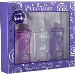 3 Piece Set With Japanese Cherry & Fresh White Musk & Twilight Mist And All Are Body Spray 1.7 Oz - Body Fantasies Variety By Body Fantasies
