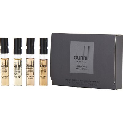 4 Piece Mens Mini Variety With Indian Sandalwood & Moroccan Amber & British Leather & Arabian Desert And All Are Eau De Parfum Spray 0.06 Oz Minis - Dunhill Variety By Alfred Dunhill