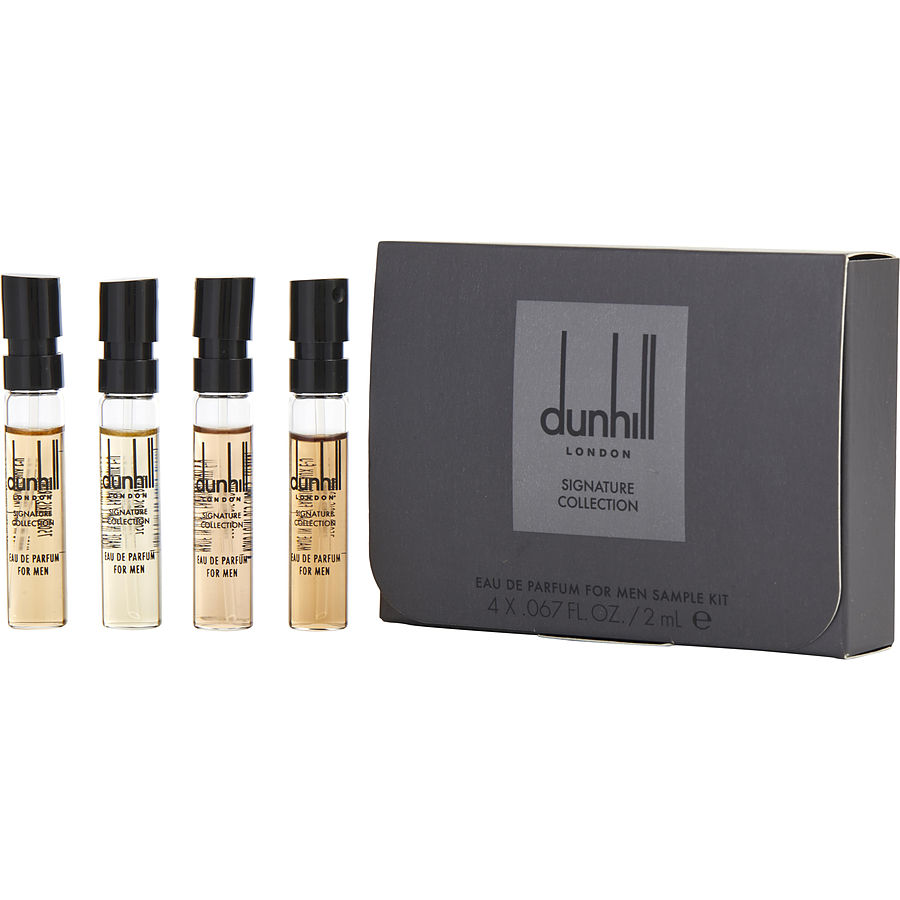 4 Piece Mens Mini Variety With Indian Sandalwood & Moroccan Amber & British Leather & Arabian Desert And All Are Eau De Parfum Spray 0.06 Oz Minis - Dunhill Variety By Alfred Dunhill 4 Piece Mens Mini Variety With Indian Sandalwood & Moroccan Amber & British Leather & Arabian Desert And All Are Eau De Parfum Spray 0.06 Oz Minis - Dunhill Variety By Alfred Dunhill