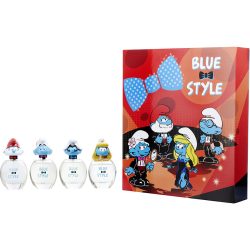 4 Piece Set Blue & Style With Papa Smurf