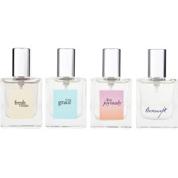 4 Piece Variety With Live Joyously Eau De Parfum & Fresh Cream Edt & Living Grace Edt & Loveswept Edt And All Are Spray 0.5 Oz - Philosophy Variety By Philosophy