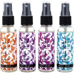 4 Piece Womens Mini Variety With Mythic & Charm & Vintage Flower & Whimsy And All Are Body Spray 2.2 Oz - Nicole Miller Variety By Nicole Miller