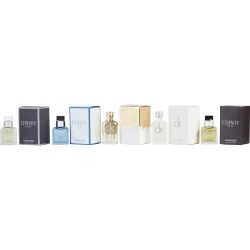 5 Piece Mens Mini Variety With Eternity ( Edp) & Eternity (Edt) & Ck One & Ck One Gold & Eternity Air And All Are 0.33 Oz Minis - Calvin Klein Variety By Calvin Klein