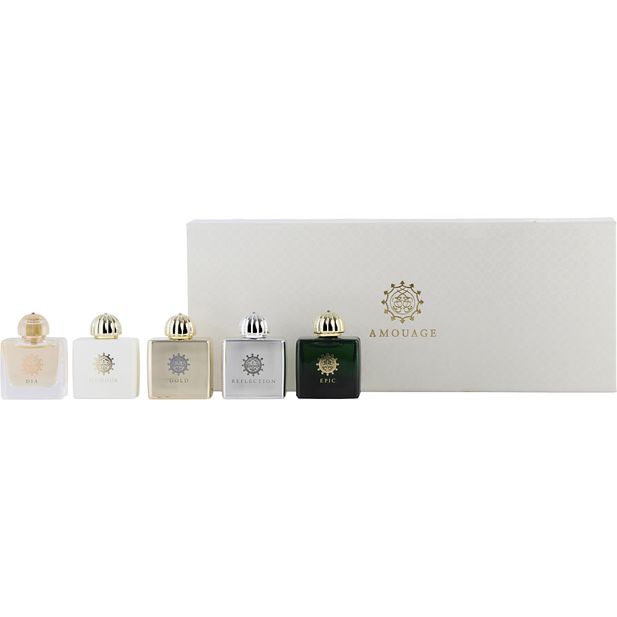 5 Pieces With Gold & Dia & Reflection & Epic & Honour And All Are Eau De Parfum 0.25 Oz Mini - Amouage Variety By Amouage 5 Pieces With Gold & Dia & Reflection & Epic & Honour And All Are Eau De Parfum 0.25 Oz Mini - Amouage Variety By Amouage