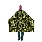 Betty Dain Gold Barber Styling Cape-Blk 188-G/Blk