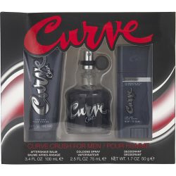 Cologne Spray 2.5 Oz & Aftershave Balm 3.4 Oz & Deodorant Stick 1.7 Oz - Curve Crush By Liz Claiborne