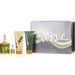Cologne Spray 4.2 Oz & Cologne 0.25 Oz Mini & Aftershave Balm 3.4 Oz & Shower Gel 3.4 Oz - Curve By Liz Claiborne