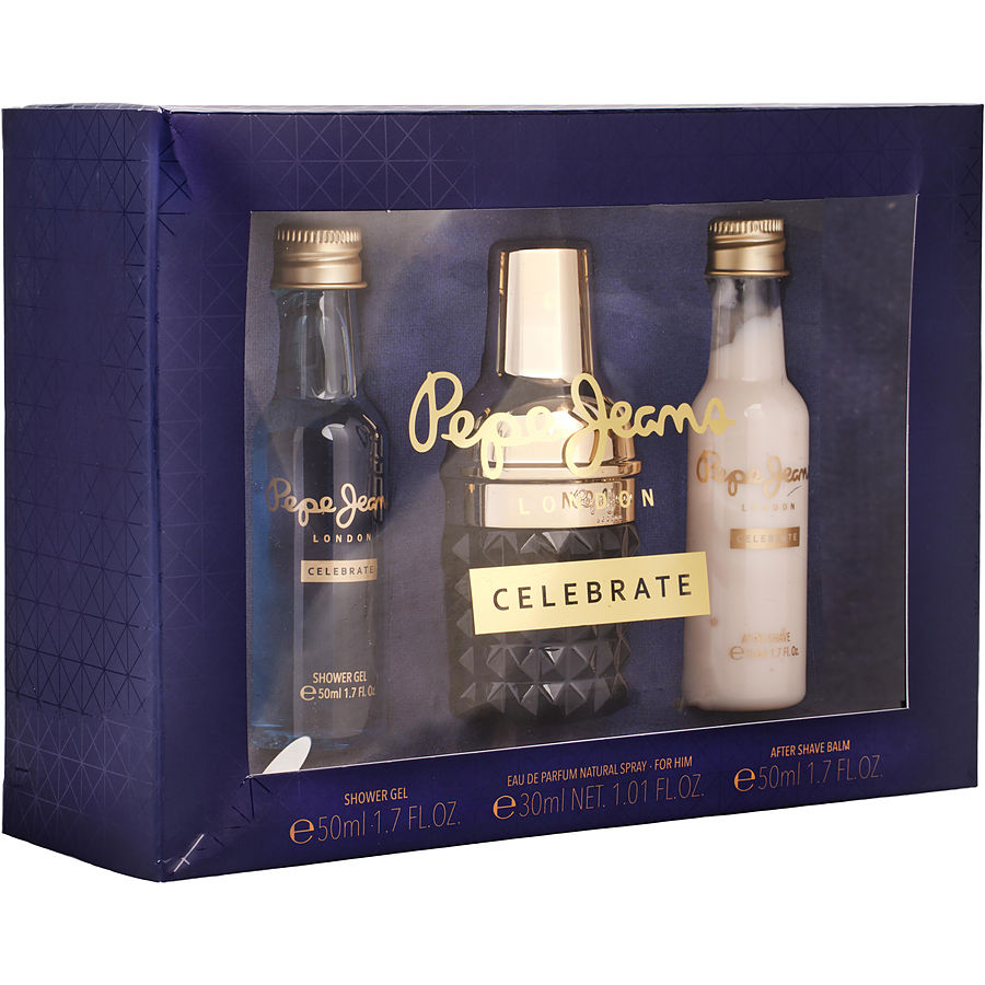 Eau De Parfum Spray 1 Oz & Aftershave Balm 1.7 Oz & Shower Gel 1.7 Oz - Pepe Jeans Celebrate By Pepe Jeans London Eau De Parfum Spray 1 Oz & Aftershave Balm 1.7 Oz & Shower Gel 1.7 Oz - Pepe Jeans Celebrate By Pepe Jeans London