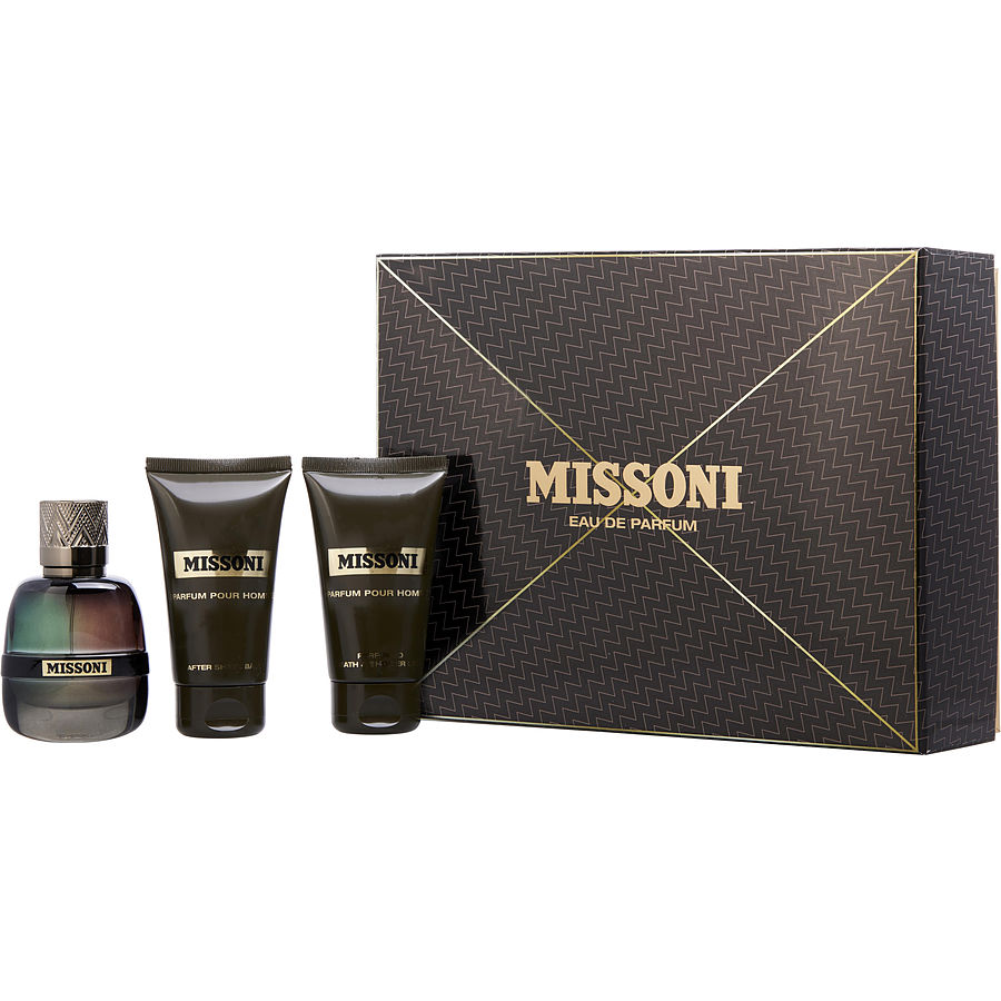 Eau De Parfum Spray 1.7 & Aftershave Balm 1.7 Oz & Bath And Shower Gel 1.7 Oz - Missoni By Missoni Eau De Parfum Spray 1.7 & Aftershave Balm 1.7 Oz & Bath And Shower Gel 1.7 Oz - Missoni By Missoni