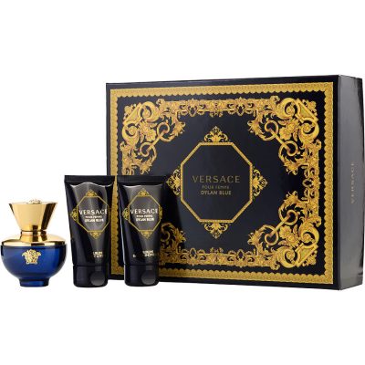 Eau De Parfum Spray 1.7 Oz & Body Lotion 1.7 Oz & Shower Gel 1.7 Oz - Versace Dylan Blue By Gianni Versace