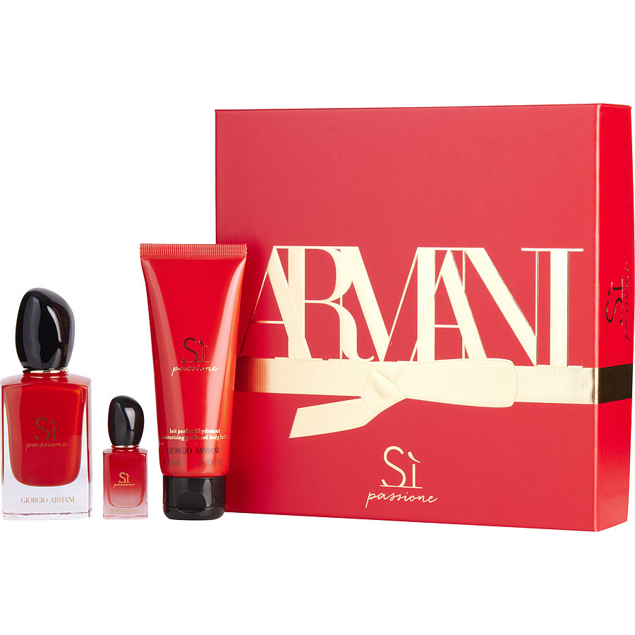 Eau De Parfum Spray 1.7 Oz & Body Lotion 2.5 Oz & Eau De Parfum 0.24 Oz Mini - Armani Si Passione By Giorgio Armani Eau De Parfum Spray 1.7 Oz & Body Lotion 2.5 Oz & Eau De Parfum 0.24 Oz Mini - Armani Si Passione By Giorgio Armani