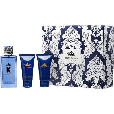 Eau De Parfum Spray 3.4 Oz & Aftershave Balm 1.7 Oz & Shower Gel 1.7 Oz - Dolce & Gabbana K By Dolce & Gabbana