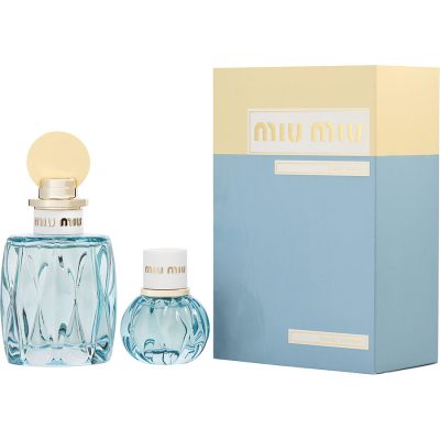 Eau De Parfum Spray 3.4 Oz & Eau De Parfum Spray 0.67 Oz (Travel Edition) - Miu Miu L'Eau Bleue By Miu Miu