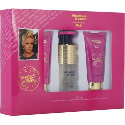 Eau De Parfum Spray 3.4 Oz (New Packaging) & Body Lotion 3.4 Oz & Shower Gel 3.4 - Whatever It Takes Pink By Whatever It Takes