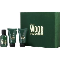 Edt Spray 1.7 Oz & Aftershave Balm 1.7 Oz & Shower Gel 1.7 Oz - Dsquared2 Wood Green By Dsquared2