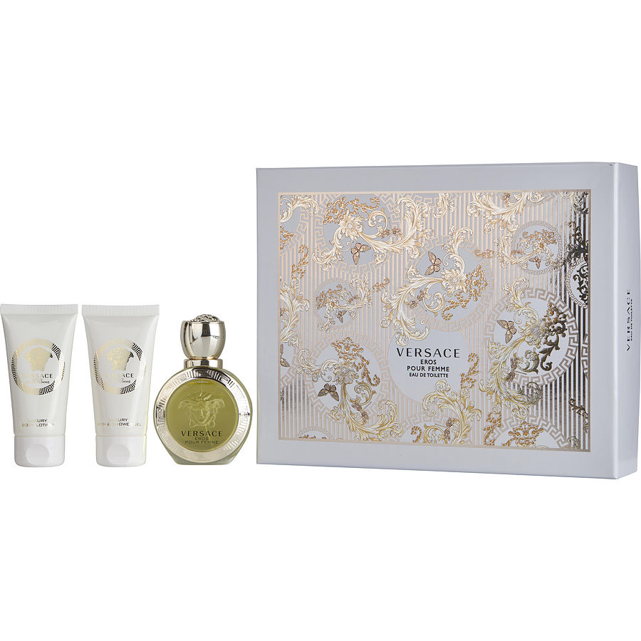 Edt Spray 1.7 Oz & Body Lotion 1.7 Oz & Shower Gel 1.7 Oz - Versace Eros Pour Femme By Gianni Versace Edt Spray 1.7 Oz & Body Lotion 1.7 Oz & Shower Gel 1.7 Oz - Versace Eros Pour Femme By Gianni Versace