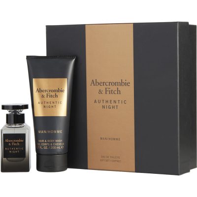 Edt Spray 1.7 Oz & Hair And Body Wash 6.7 Oz - Abercrombie & Fitch Authentic Night By Abercrombie & Fitch