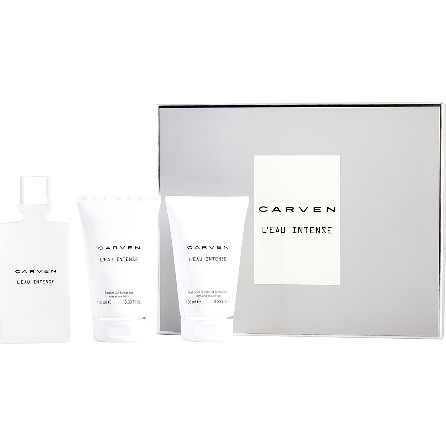 Edt Spray 3.3 Oz & After Shave Balm 3.3 Oz & Shower Gel 3.3 Oz - Carven L'Eau Intense By Carven Edt Spray 3.3 Oz & After Shave Balm 3.3 Oz & Shower Gel 3.3 Oz - Carven L'Eau Intense By Carven