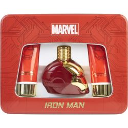 Edt Spray 3.4 Oz & After Shave Balm 3.4 & Shower Gel 3.4 Oz (Packaging May Vary) - Iron Man By Marvel