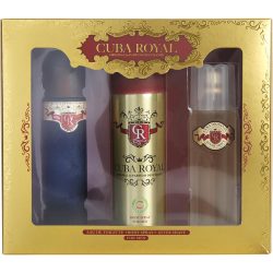 Edt Spray 3.4 Oz & Aftershave 3.4 Oz & Deodorant Spray 6.6 Oz - Cuba Royal By Cuba
