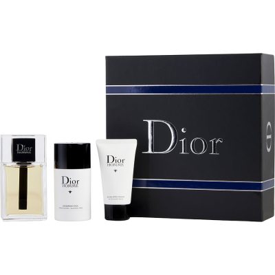 Edt Spray 3.4 Oz & Aftershave Balm 1.7 Oz & Deodorant Stick Alcohol Free 2.6 Oz - Dior Homme By Christian Dior