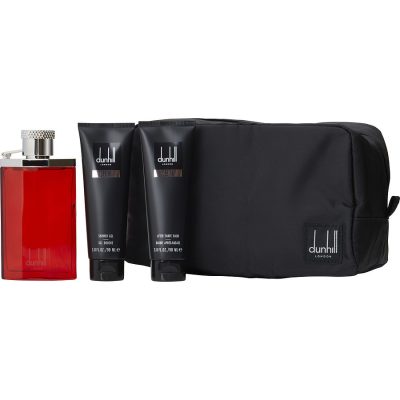 Edt Spray 3.4 Oz & Aftershave Balm 3 Oz & Shower Gel 3 Oz & Toiletry Bag - Desire By Alfred Dunhill