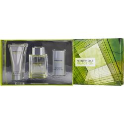 Edt Spray 3.4 Oz & Aftershave Balm 3.4 Oz & Deodorant Stick Alcohol Free 2.6 Oz - Kenneth Cole Reaction By Kenneth Cole
