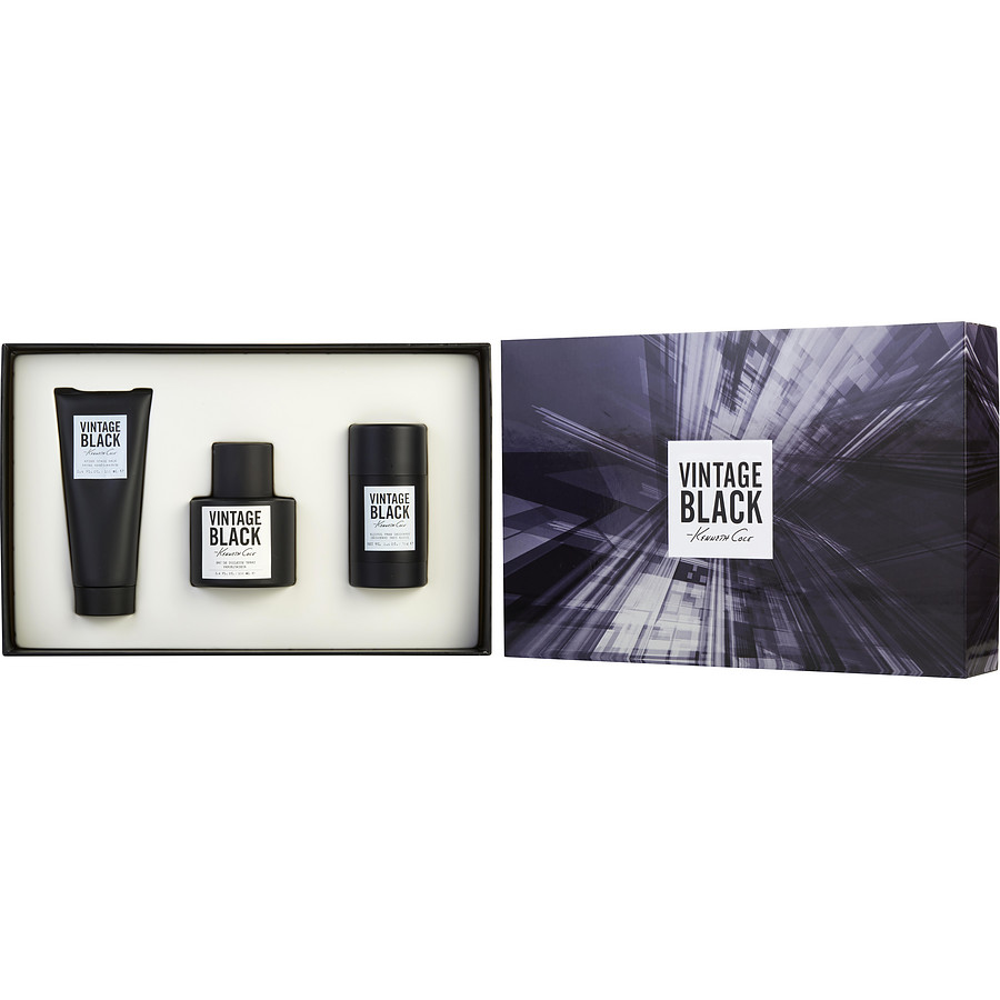 Edt Spray 3.4 Oz & Aftershave Balm 3.4 Oz & Deodorant Stick Alcohol Free 2.6 Oz - Vintage Black By Kenneth Cole Edt Spray 3.4 Oz & Aftershave Balm 3.4 Oz & Deodorant Stick Alcohol Free 2.6 Oz - Vintage Black By Kenneth Cole