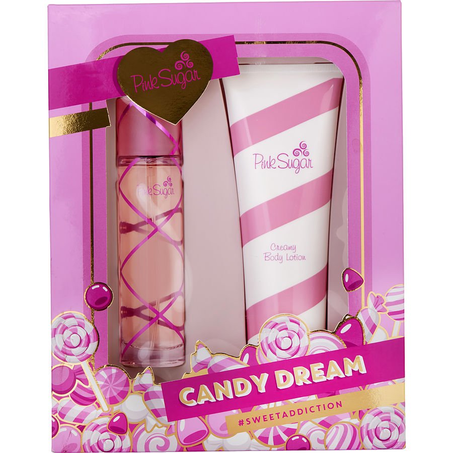 Edt Spray 3.4 Oz & Body Lotion 8.4 Oz - Pink Sugar By Aquolina Edt Spray 3.4 Oz & Body Lotion 8.4 Oz - Pink Sugar By Aquolina