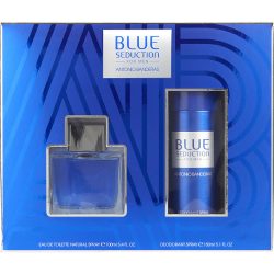 Edt Spray 3.4 Oz & Deodorant Spray 5.1 Oz - Blue Seduction By Antonio Banderas