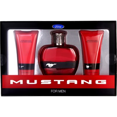 Edt Spray 3.4 Oz & Hair And Body Wash 3.4 Oz & Aftershave Balm 3.4 Oz - Ford Mustang Red By Estee Lauder