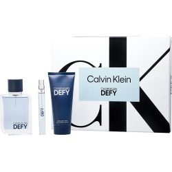 Edt Spray 3.4 Oz & Shower Gel 3.4 Oz & Edt Spray 0.33 Oz Mini - Calvin Klein Defy By Calvin Klein
