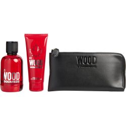 Edt Spray 3.4 Oz & Shower Gel 3.4 Oz & Wallet - Dsquared2 Wood Red By Dsquared2