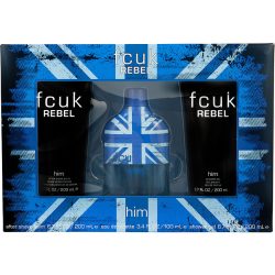 Edt Spray 3.4 Oz & Shower Gel 6.7 Oz & Aftershave Balm 6.7 Oz - Fcuk Rebel Him By French Connection