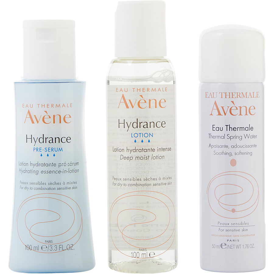 Hydrance Travel Kit: Eua Thermale 50Ml + Hydrating Lotion 100Ml + Hydrating Essence-In-Lotion 100Ml --3Pcs - Avene By Avene Hydrance Travel Kit: Eua Thermale 50Ml + Hydrating Lotion 100Ml + Hydrating Essence-In-Lotion 100Ml --3Pcs - Avene By Avene