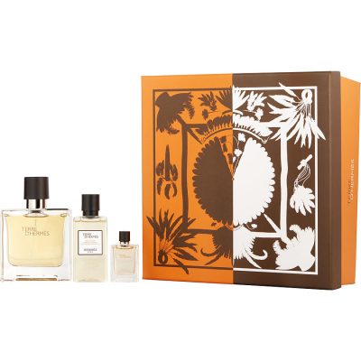 Parfum Spray 2.5 Oz & All Over Shower Gel 1.35 Oz & Parfum 0.17 Oz Mini - Terre D'Hermes By Hermes