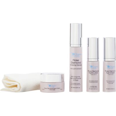 Rose Diamond Skincare Kit: Exfoliating Cleanser 10Ml + Night Lotion 5Ml + Eye Cream 5Ml + Face Cream 10Ml --4Pcs - The Organic Pharmacy By The Organic Pharmacy