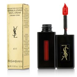 Rouge Pur Couture Vernis A Levres Vinyl Cream Creamy Stain - # 411 Rhythm Red  --5.5Ml/0.18Oz - Yves Saint Laurent By Yves Saint Laurent
