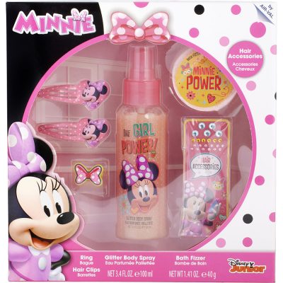 Shimmer Body Spray 3.4 Oz & Bath Fizzer & Ring & Hair Gems & Hair Clips - Minnie Mouse By Disney