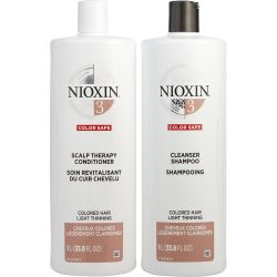 System 3 Scalp Therapy Conditioner And Cleanser Shampoo For Colored Hair With Light Thinning Liter Duo - Nioxin By Nioxin