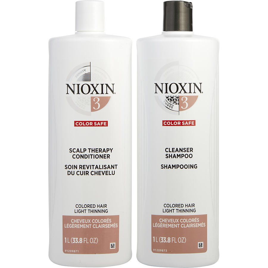 System 3 Scalp Therapy Conditioner And Cleanser Shampoo For Colored Hair With Light Thinning Liter Duo - Nioxin By Nioxin System 3 Scalp Therapy Conditioner And Cleanser Shampoo For Colored Hair With Light Thinning Liter Duo - Nioxin By Nioxin