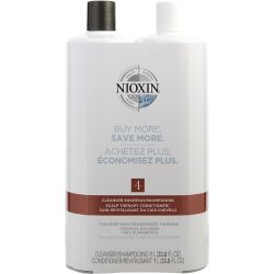 System 4 Scalp Therapy Conditioner And Cleanser Shampoo For Colored Hair With Progressed Thinning Liter Duo - Nioxin By Nioxin