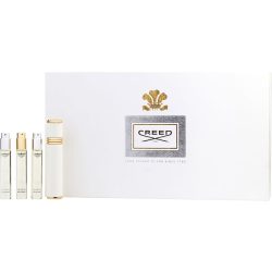 Women Travel Atomizer Coffret: Love In White & Aventus For Her & Acqua Fiorentina And All Are 0.33 Oz Minis & Gold Trim White Atomizer - Creed Variety By Creed