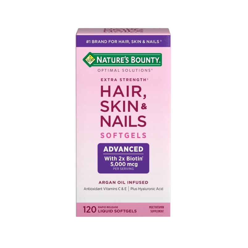 Nature's Bounty Optimal Solutions Advanced Hair, Skin and Nail Biotin & Vitamins A, C, & E Softgels